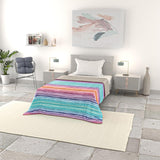 Coperta estiva basic, microfibra, righe jeans, 200X240Cm Trapunte e Piumoni Naty Shop Rainbow 200X240Cm