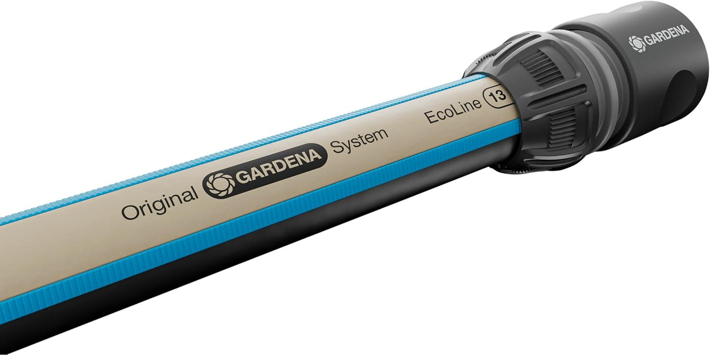 Tubo Gardena EcoLine 1/2 pollice, 20 m senza componenti di sistema: tubo da giardino sostenibile in plastica riciclata, privo di ftalati e sostanze nocive, forte funzione di presa, resistente al gelo e ai raggi UV (18930-20)