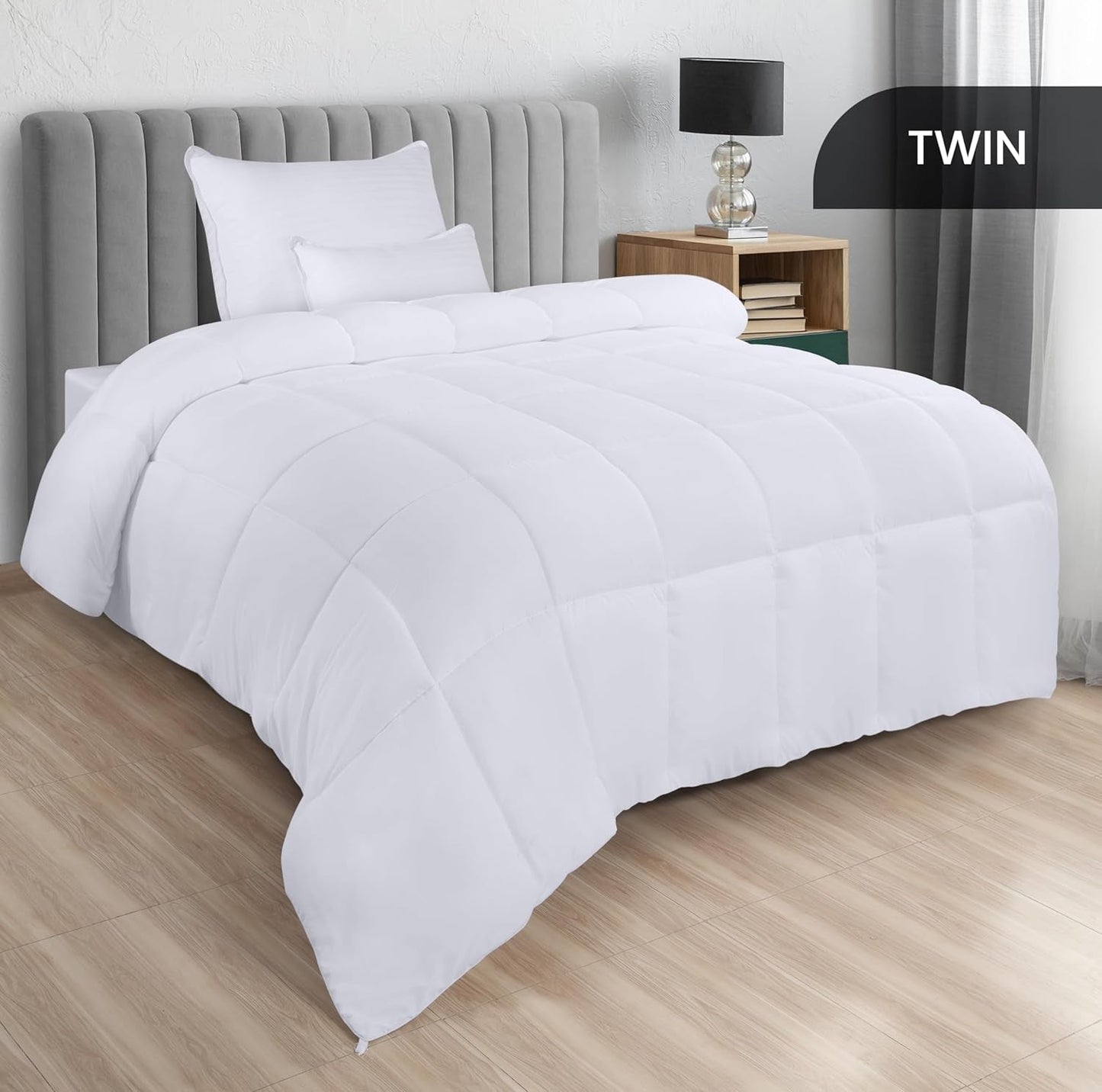 Utopia Bedding FBA_B01JPECQF8 Trapunta matrimoniale, bianco, poliestere, twin Trapunte e trapunte Naty Shop