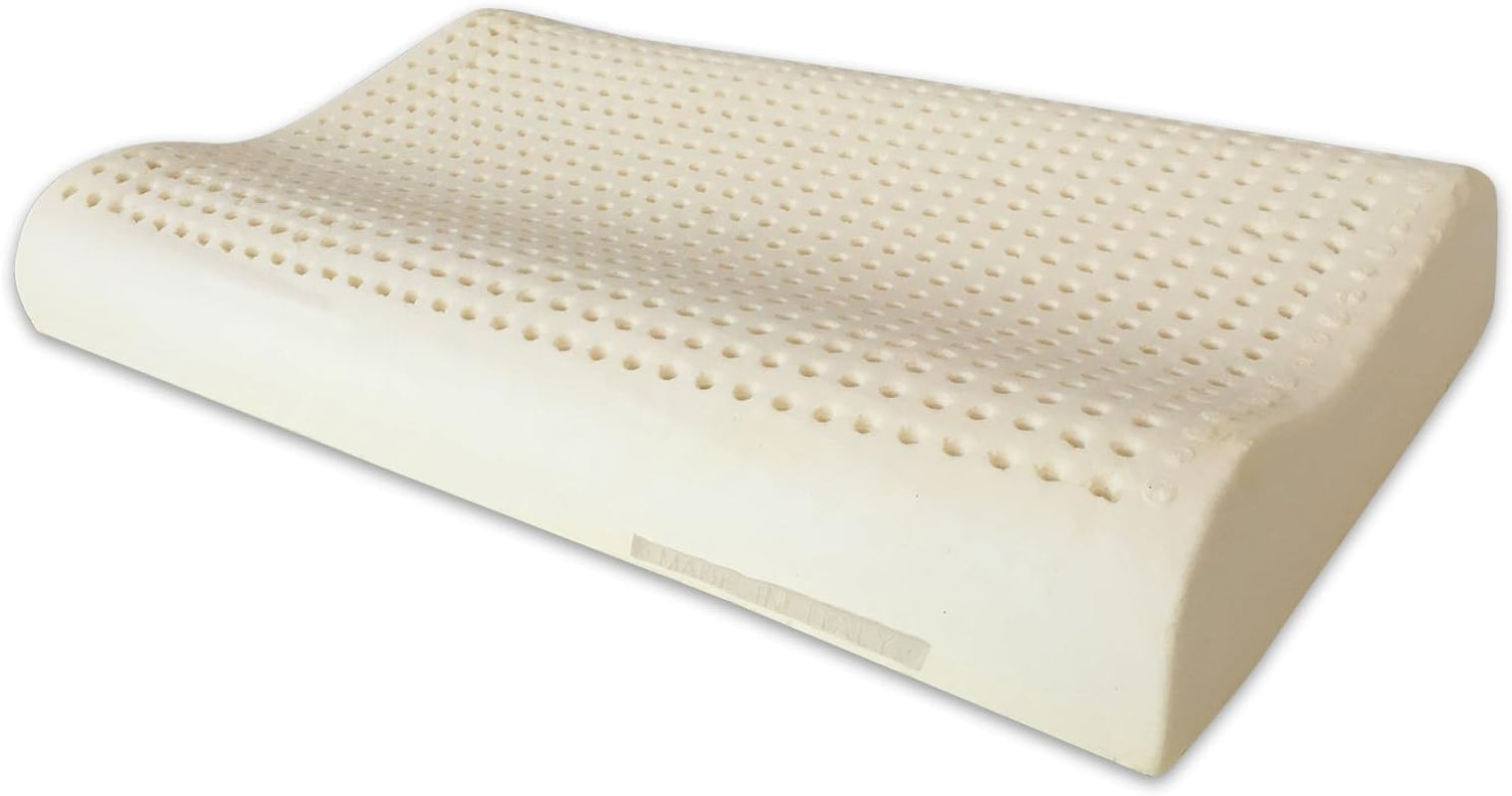 Guanciale in Lattice Naturale Modello Doppia Onda - Guanciale in Lattice Traforato Ultra Traspirante Recupero Naturale e Sano - Massimo Comfort Ergonomico Antibatterico - 100% Made in Italy Naty Shop Cuscini Standard Default Title