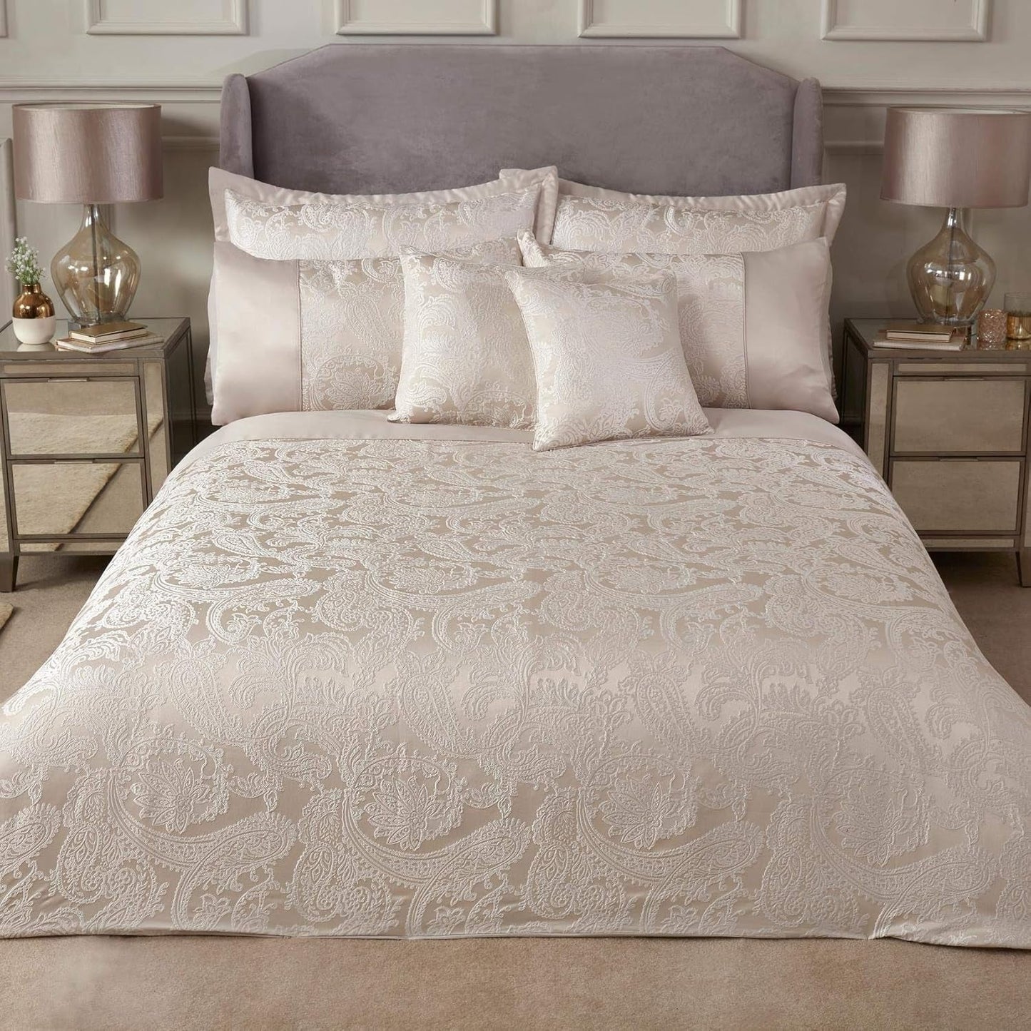 Piumino duchesse per letto king size, 100% poliestere, colore panna Emma Barclay Letti e Piumini Colore panna King size