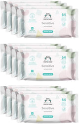Naty Shop Mama Bear Sensitive Salviette per neonati senza profumo, 64 unità (confezione da 12)