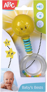 Simba 104010060 - ABC sonaglio luminoso, si illumina quando viene agitato, 14 cm, giocattolo per bambini, sonaglio per bambini, prima dotazione, da 3 mesi, giallo Jucarii Bebe Naty Shop Titolo predefinito