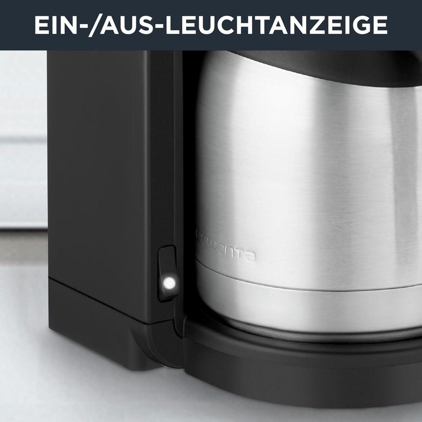 Rowenta Adagio Macchina per caffè espresso con filtro, caraffa termica in acciaio inossidabile, mantiene il caffè caldo fino a 4 ore, capacità 10-15 tazze, capacità 1,25 l, cestello filtro rimovibile, spegnimento automatico, nero, CT3818