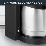 Rowenta Adagio Macchina per caffè espresso con filtro, caraffa termica in acciaio inossidabile, mantiene il caffè caldo fino a 4 ore, capacità 10-15 tazze, capacità 1,25 l, cestello filtro rimovibile, spegnimento automatico, nero, CT3818