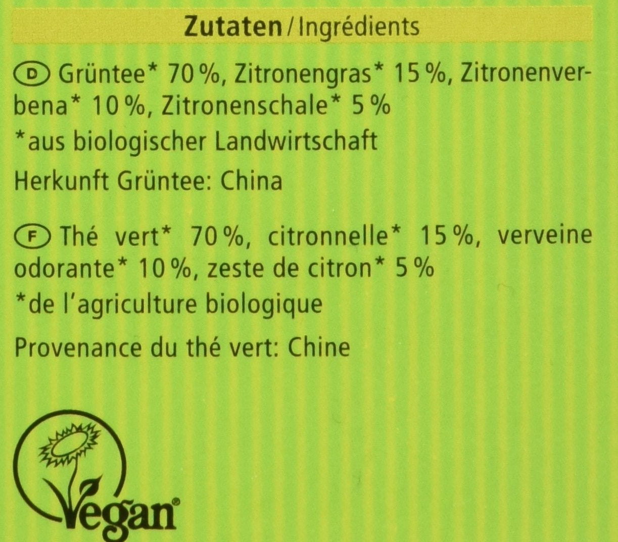 Tè verde biologico al limone, 20 buste, 40 g