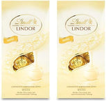 Palline di cioccolato bianco Lindt LINDOR | Busta da 137 g | ca. 10 palline di cioccolato bianco con ripieno scioglievole in bocca | Set regalo al cioccolato | Set regalo di cioccolato (confezione da 2)