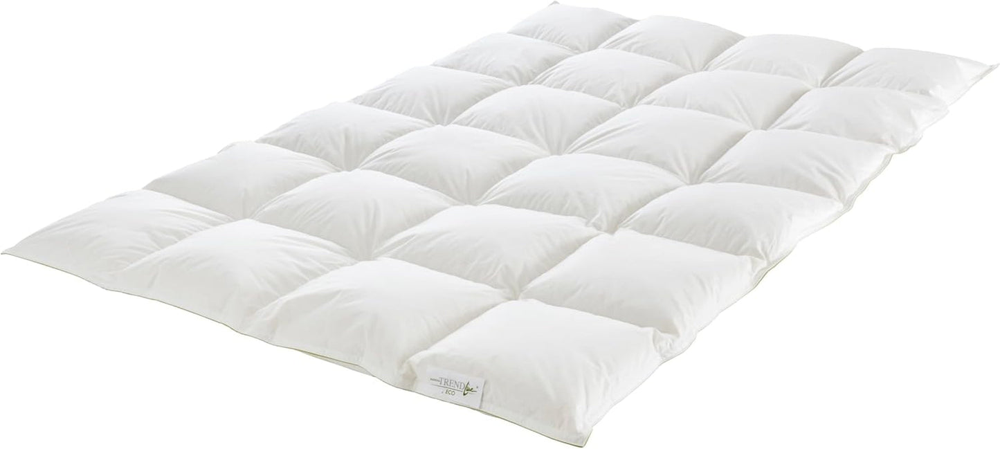 Badenia Trendline Eco caldo piumino con 90% piumino e 10% piume classe I, 135 X 200 cm, bianco, certificato Oeko-Tex, prodotto secondo lo standard di qualità tedesco Trapunte e trapunte Naty Shop