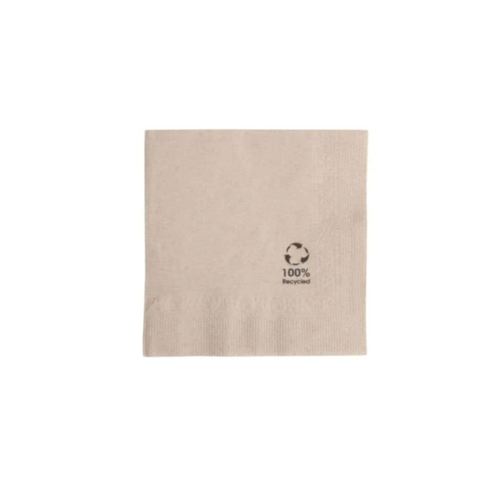 Tovaglioli biologici ecologici realizzati con carta riciclata I Tovaglioli di carta di alta qualità 10 x 10 cm I Tovaglioli da cocktail da 100 pezzi Non sbiancati Biodegradabili Compostabili