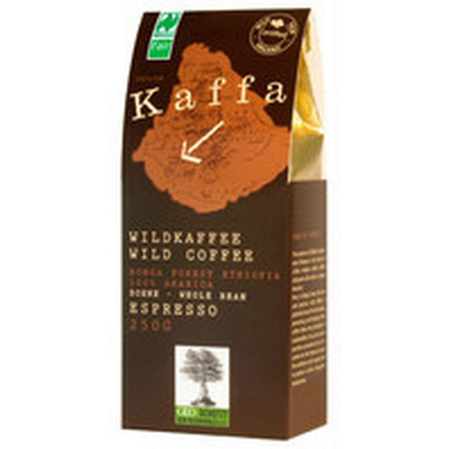 Espresso "Kaffa", caffè in grani selvatici interi (250 g) - Biologico