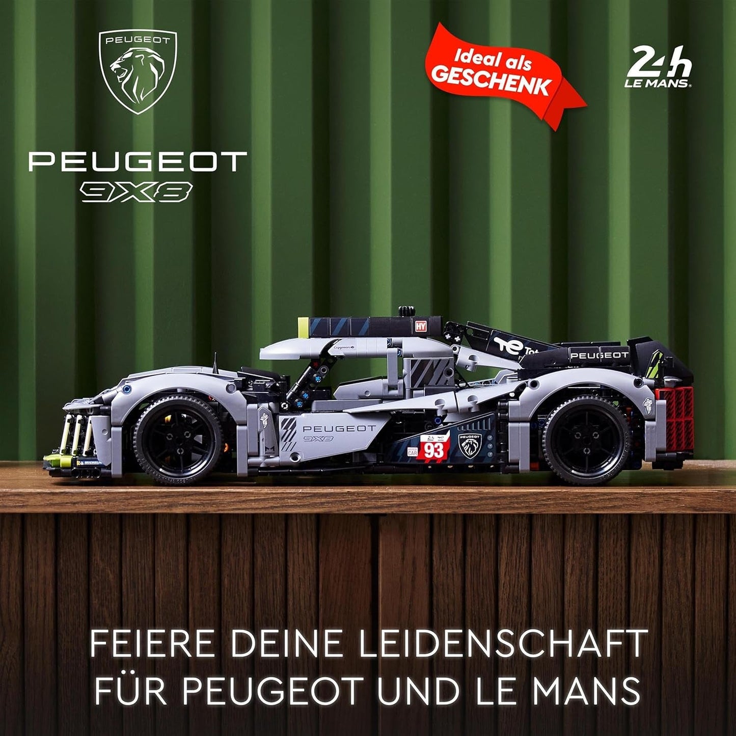 LEGO 42156 Technic Peugeot 9X8 24H Le Mans Hybrid Hypercar Leggendaria auto da corsa Kit modello per adulti Auto da corsa in scala 1:10 da collezione per giocatori avanzati Kit di costruzione Acquista il negozio LEGO