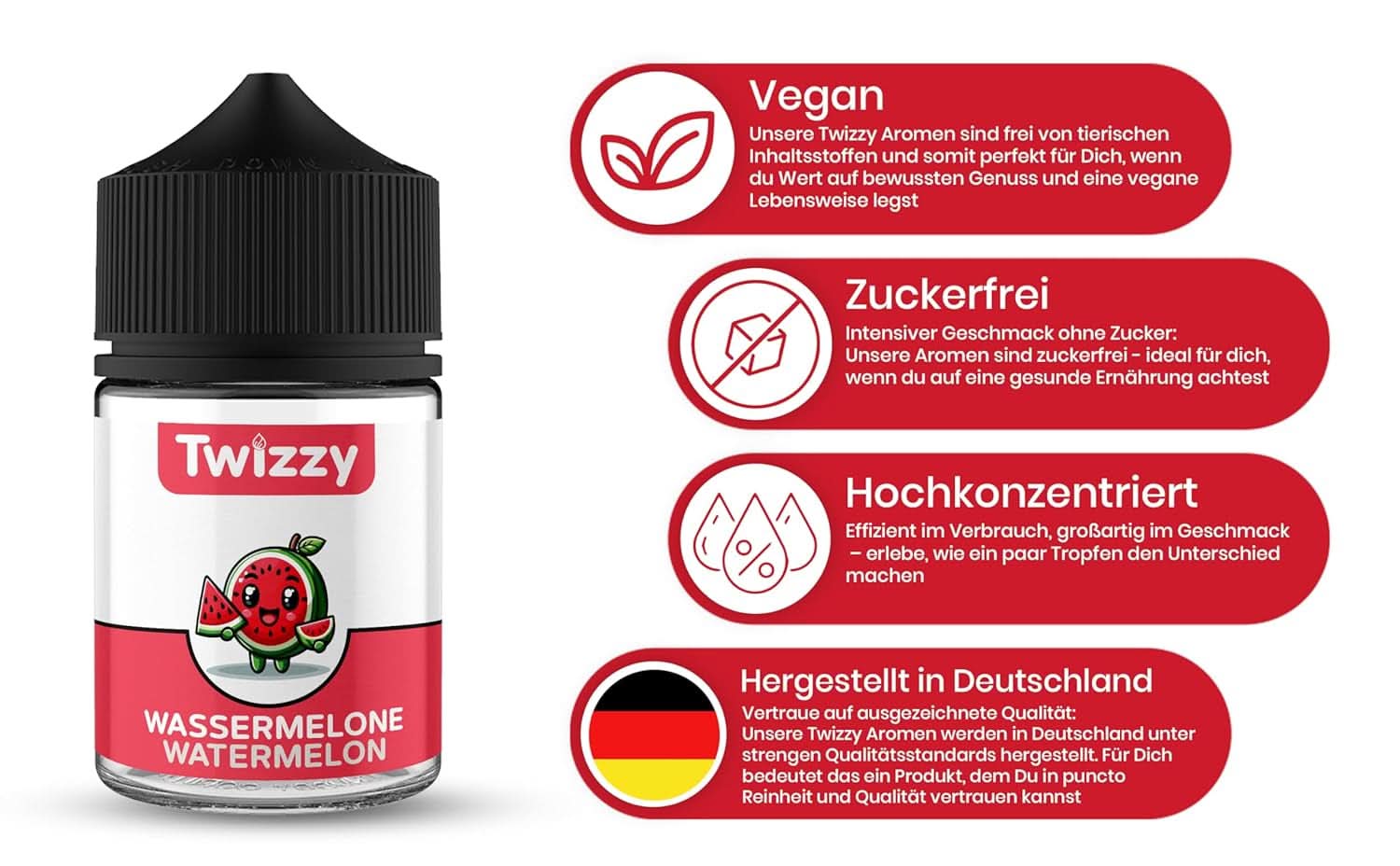 Twizzy Anguria, Aroma Alimentare - 60 ml - Aroma intenso Arome Naty Shop