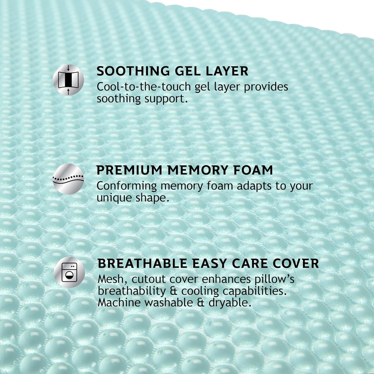 Sealy SE '19 Essentials SM Aqua Bubble Gel Sheet, 1 cuscino MC (US), bianco, 61 x 40 x 14 cm Naty Shop Cuscini standard