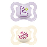 Succhietti in silicone MAM Air, confezione da 2, design extra leggero e arioso, succhietto per bambini adatto ai denti, in silicone speciale MAM SkinSoft con scatola per ciuccio, 6-16 mesi, orsetto/rinoceronte