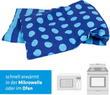 Cuscino con noccioli di ciliegia adatto al microonde e al forno - Blu con strisce e pois I Fatto a mano I Prodotto in Germania I Circa. 20 X 60Cm I Cotone Oeko-Tex I Cuscino cervicale Cuscini ortopedici cervicali Naty Shop