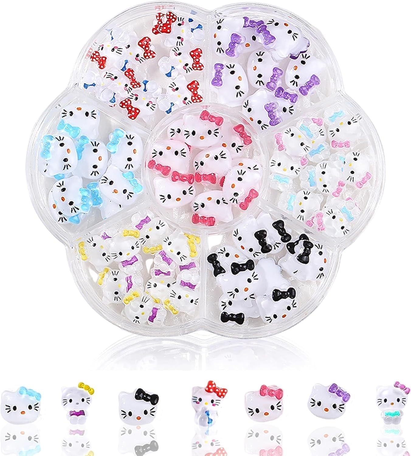 Adesivi per unghie gatto 3D, glitter per unghie, paillettes, adesivi per unghie in resina, gemme per unghie, diamanti per nail art, incluso bastoncino di cera per unghie con strass (Gatto colorato)