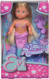 Simba 105733424 - Evi ama la sirenetta, 2 modi assortiti, verrà consegnato un solo articolo, Evi come sirena, pinna caudale mobile, con cavalluccio marino, bambola alla moda da 12 cm, dai 3 anni in su