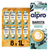 Alpro Barista Haferdrink – Zum Aufschäumen – Vegan und milchfrei – Von Natur aus laktosefrei – Reich an Ballaststoffen, Calcium und Vitaminen – 8 x 1 L – Haltbar