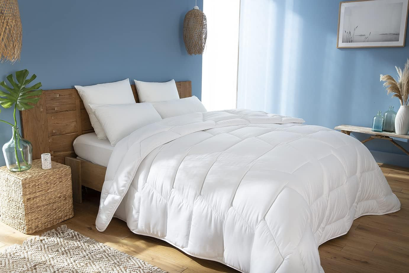 Abeil 15000000529 Coperta, fodera in cotone organico - imbottitura 100% poliestere Cyclafill, bianco, 200 X 200 Cm Piumini e trapunte Naty Shop
