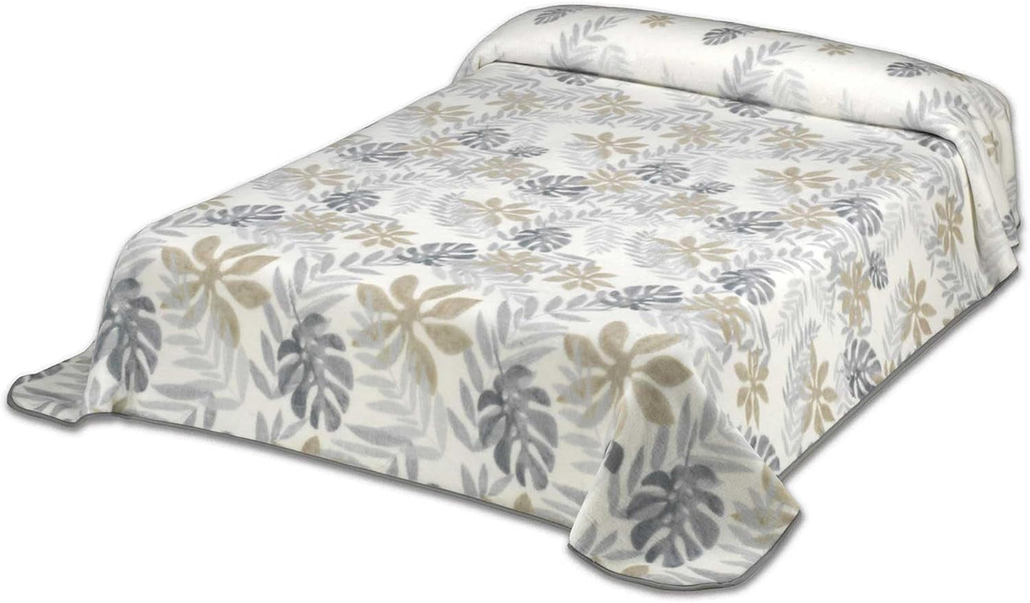 Coperta Stampata, Grande Volume, 100% Poliestere, 450 G/M², Morbida, Per Autunno/Inverno, Design Harmony N10, 170 X 240 Cm, Per Letti 90/105 Cm, Piumini e Trapunte Grigie Naty Shop