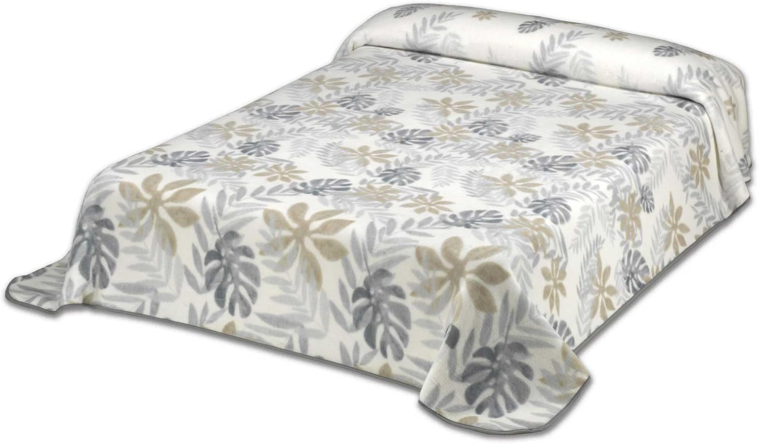 Coperta Stampata, Grande Volume, 100% Poliestere, 450 G/M², Morbida, Per Autunno/Inverno, Design Harmony N10, 170 X 240 Cm, Per Letti 90/105 Cm, Piumini e Trapunte Grigie Naty Shop
