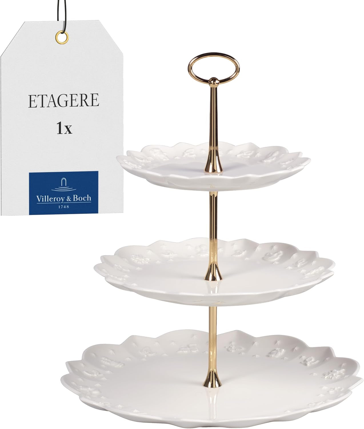 Villeroy & Boch Toys Delight Royal Scaffale classico, espositore decorativo a più livelli per biscotti, pasticcini e piccole porzioni di torta, porcellana Premium, bianco