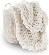 Coperta a maglia grossa, plaid, 100% lavorato a mano con filato di ciniglia jumbo (127 X 152,4 cm, grigio lilla) Letti e piumini Adyrescia Cream White 60 "X80"