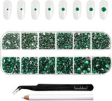 Beadsland 2500 pezzi di vetro per nail art strasssteine ​​​​Kristall Flatback Edelsteine ​​​​Runde, ​​für Handwerk Gemischt 8 Größen SS4 ~ SS30 con picking Pinzette e Stift (Kristall Weiss)