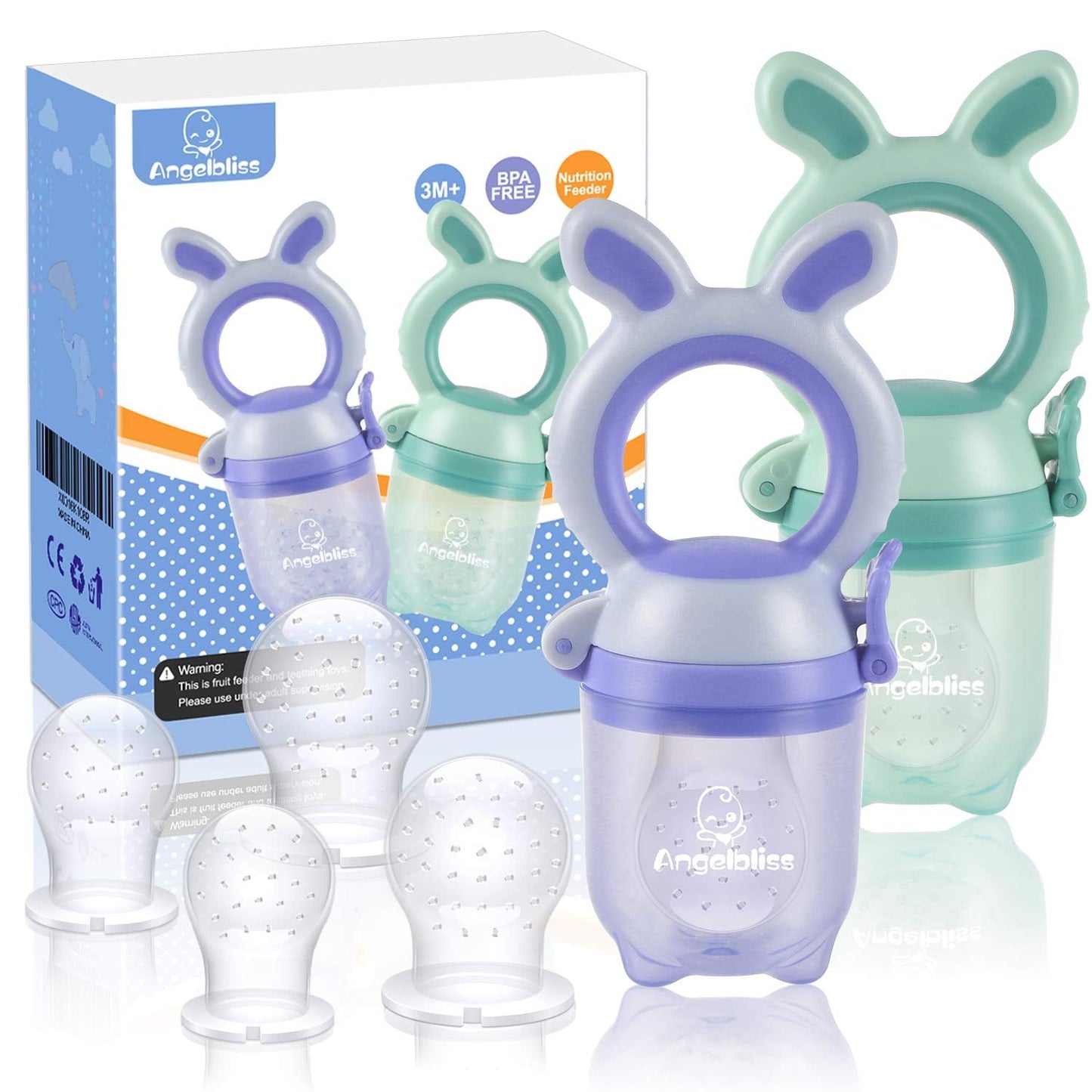 Tétine Pour Bébé/Tétine à Fruit/Tetine Grignoteuse Bebe/Tétine D'alimentation Pour Bébé - Giocattolo per la dentizione Pour Bébé, senza BPA (confezione da 2)