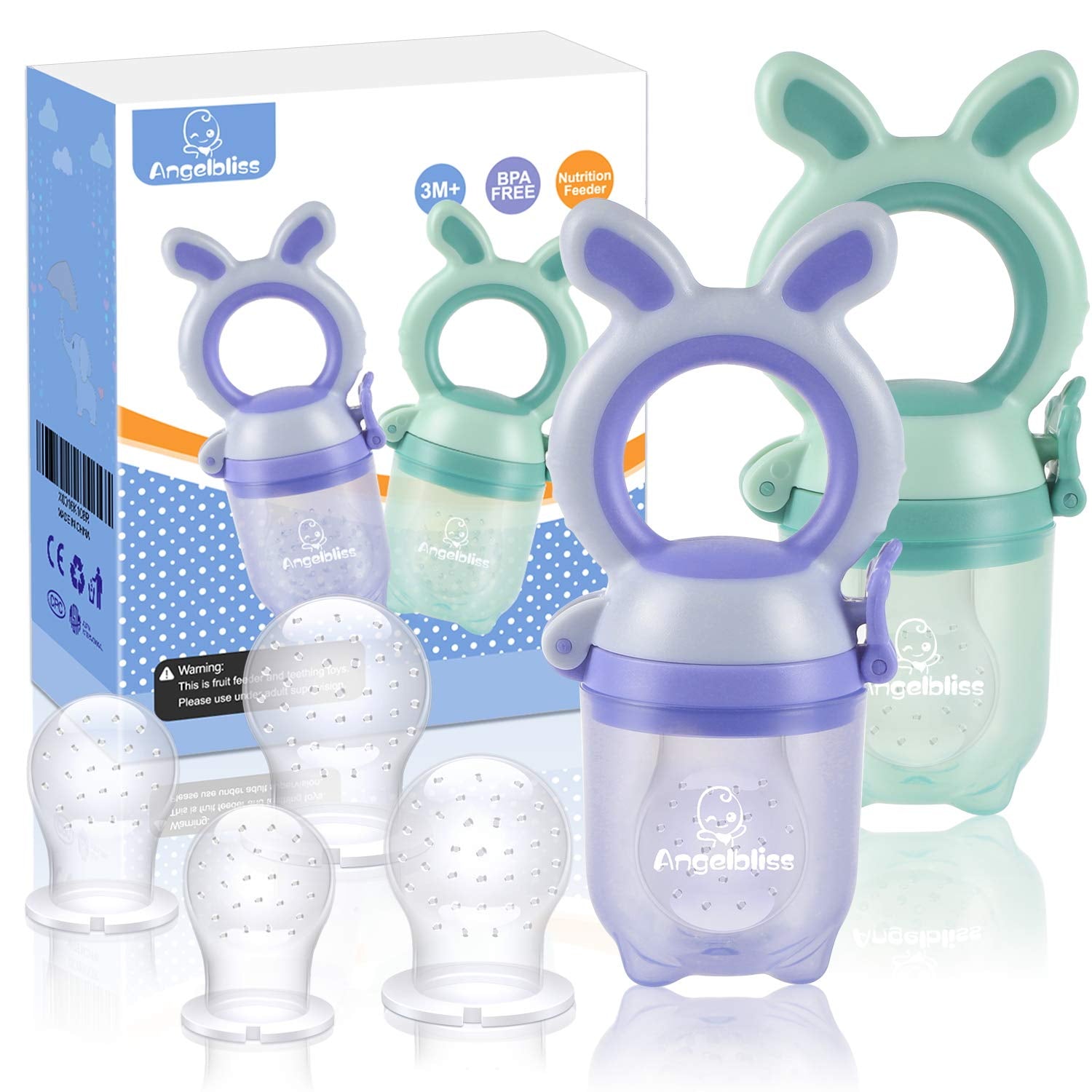 Tétine Pour Bébé/Tétine à Fruit/Tetine Grignoteuse Bebe/Tétine D'alimentation Pour Bébé - Giocattolo per la dentizione Pour Bébé, senza BPA (confezione da 2)