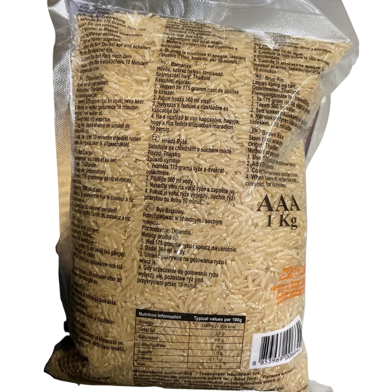 ROYAL THAI RICE - Riso integrale profumato a chicco lungo - 1 x 1 kg