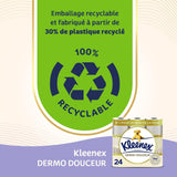 KLEENEX Dermo Douceur 4230420 Carta igienica, 24 rotoli (4 X 6 rotoli) bianco, 24 Unité (lotto di 6)