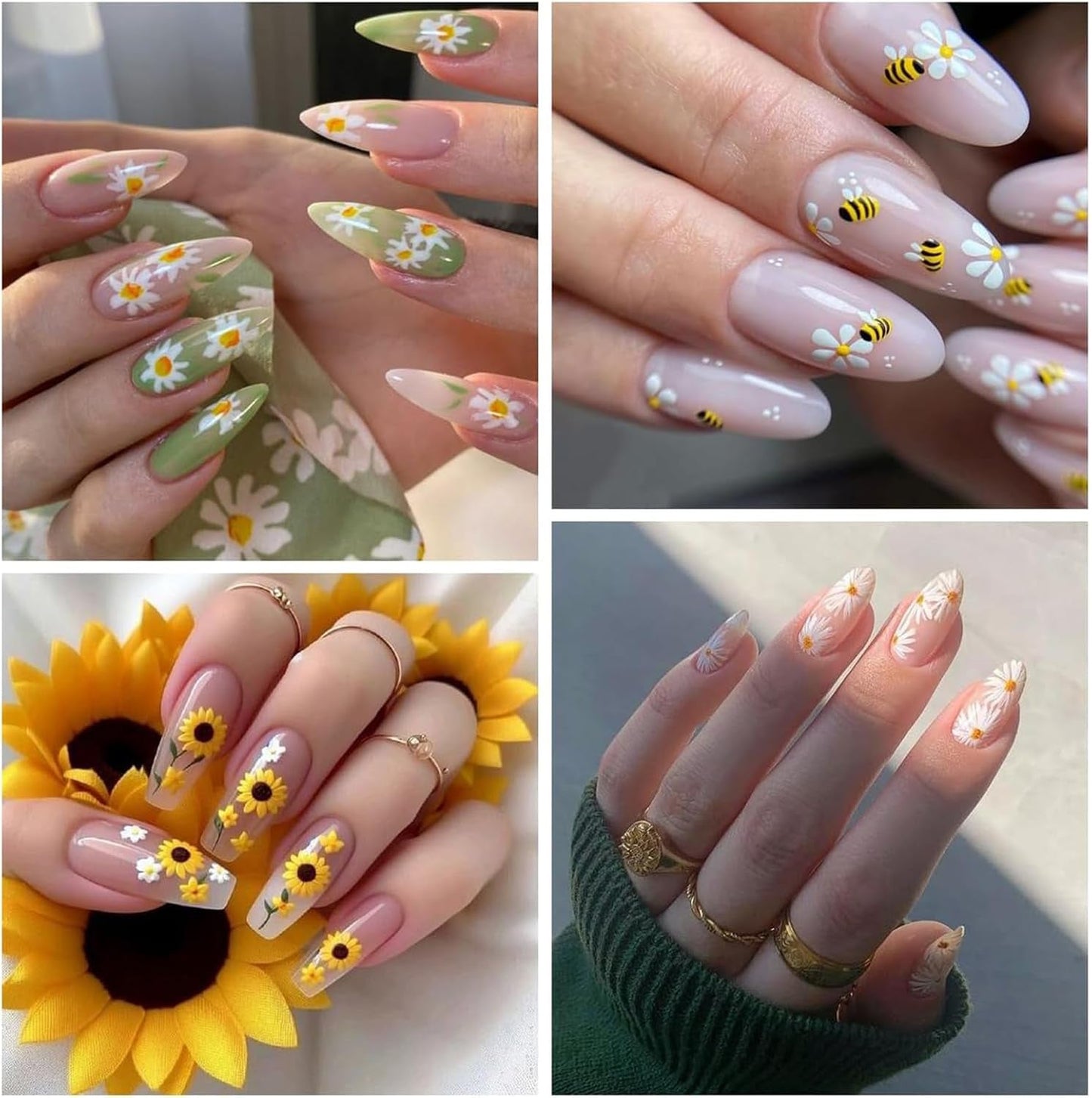 Set di 3 adesivi per unghie: fogli adesivi personalizzati con fiori e decorazioni per unghie, adesivi per unghie artistiche per tatuaggi creativi e decorazioni per unghie