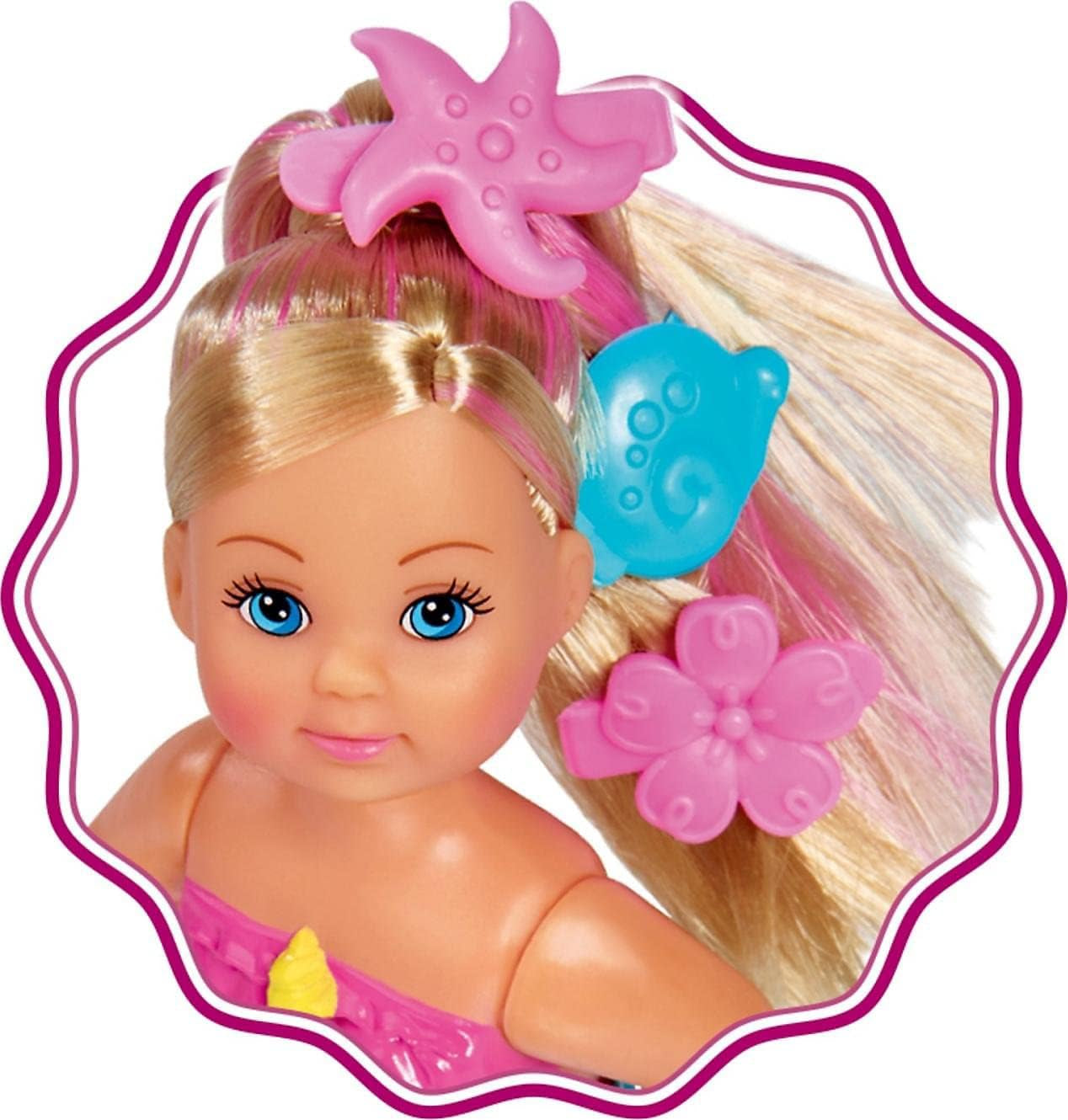 Simba 105733318 - Evi Love Swimming Sirena, Evi come una sirena, Sa nuotare bene, Con figura di pesce, Bambola da vestire, 12 cm, Per bambini dai 3 anni in su Dolls Naty Shop