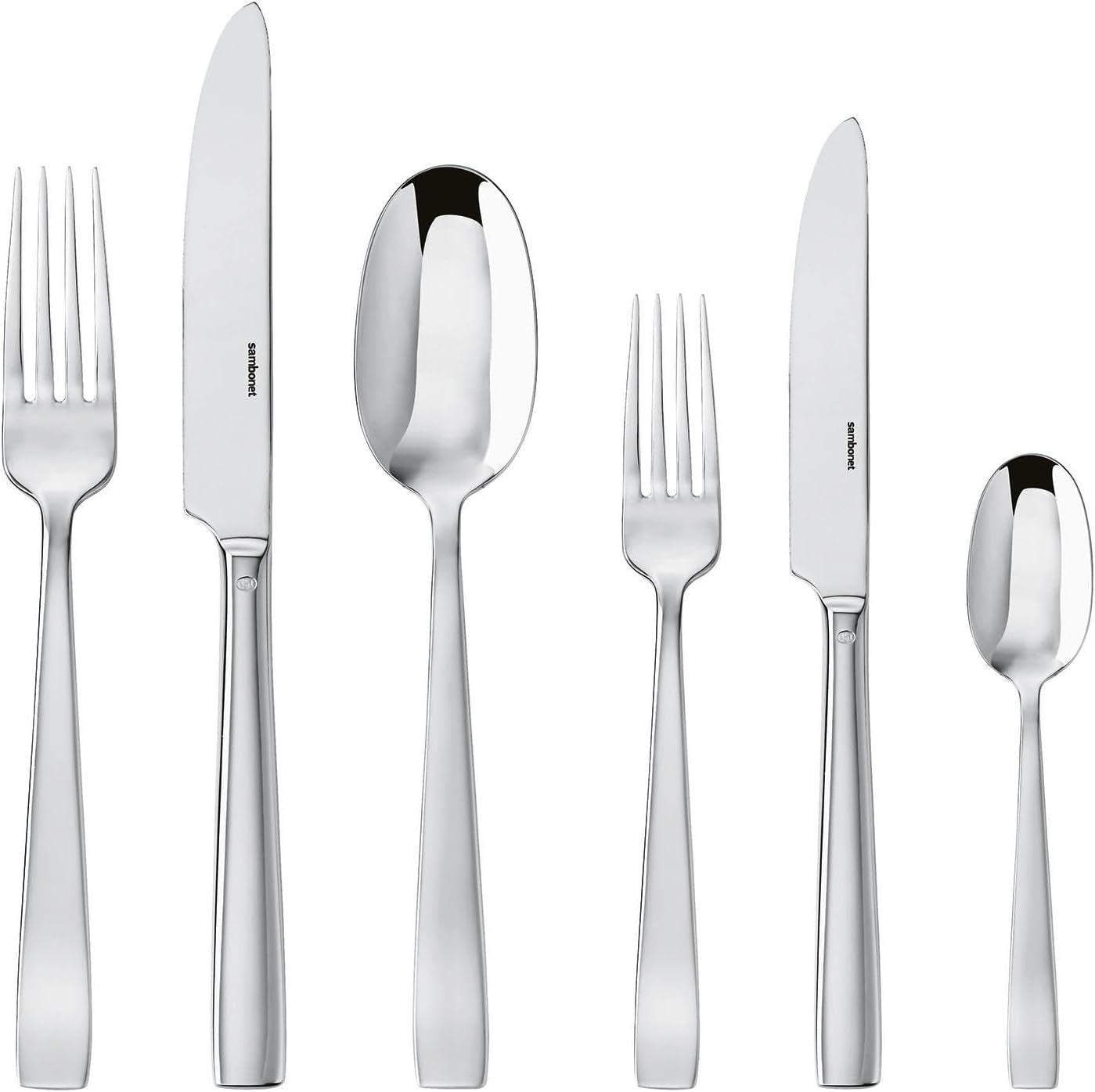 Sambonet 62512-83 Set Posate Piatte Monoblocco, 36 Pezzi, Acciaio Inox 18/10, Lavabili in Lavastoviglie Cucina Naty Shop