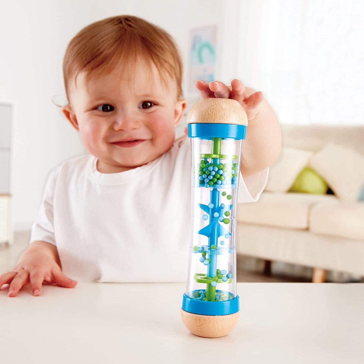 Hape produttore della pioggia | mini giocattolo musicale con campanelli di legno, blu Toys Bebe Naty Shop