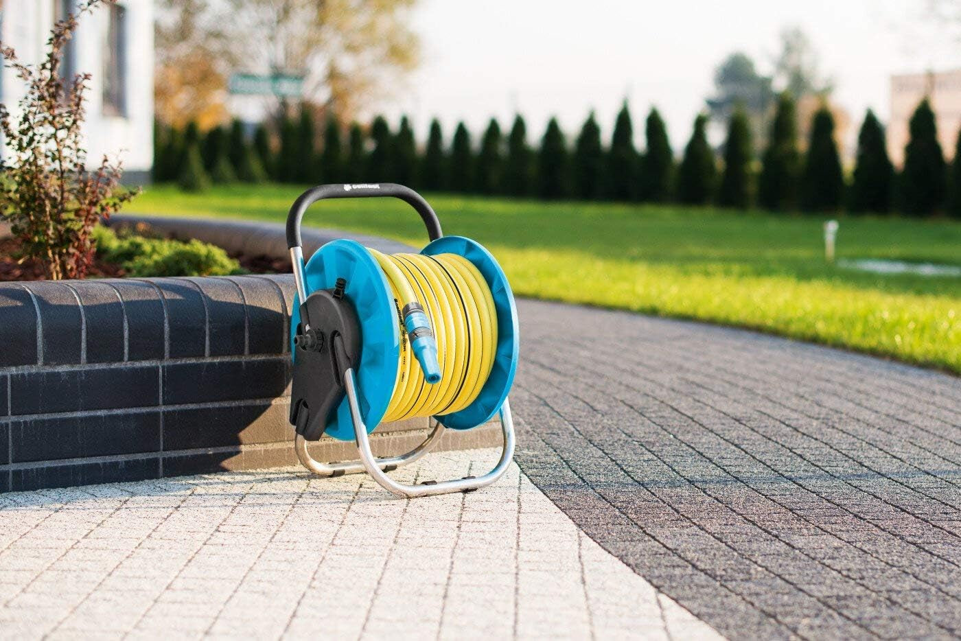 Avvolgitubo CELLFAST, Avvolgitubo da giardino resistente alla corrosione, impedisce al tubo di piegarsi, 1/2" 45 m Aluplus