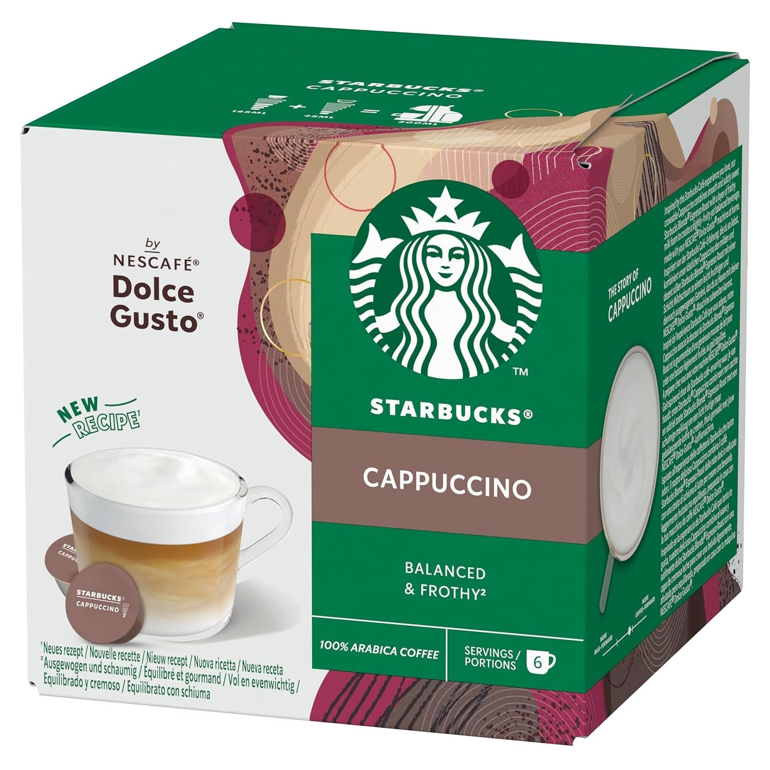 STARBUCKS Cappuccino di Nescafé Dolce Gusto Kaffeekapseln 6 x 12 (72 Capsule)
