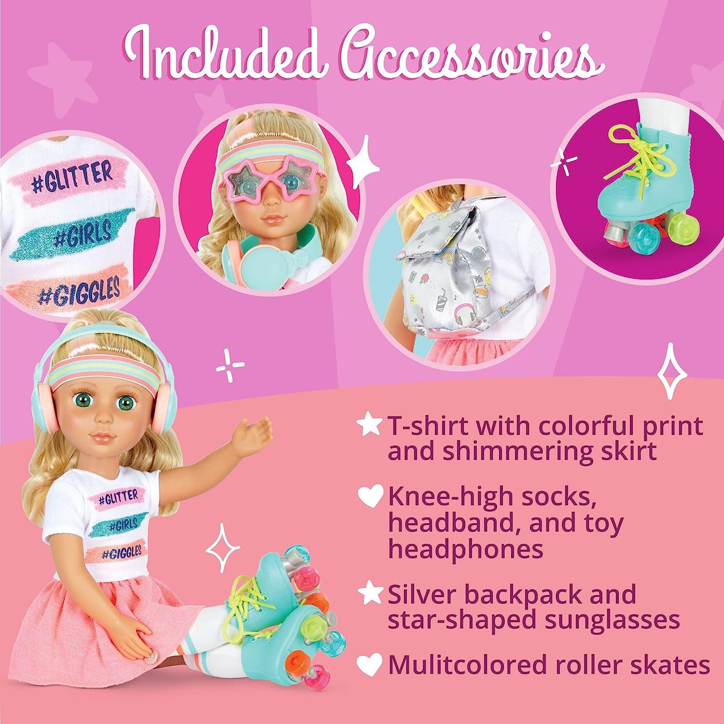 Glitter Girls - Sunnie Dolls - Bambola Articolata Sunnie 36 cm - Capelli Biondi e Occhi Verdi - Giocattolo da 3 Anni in su