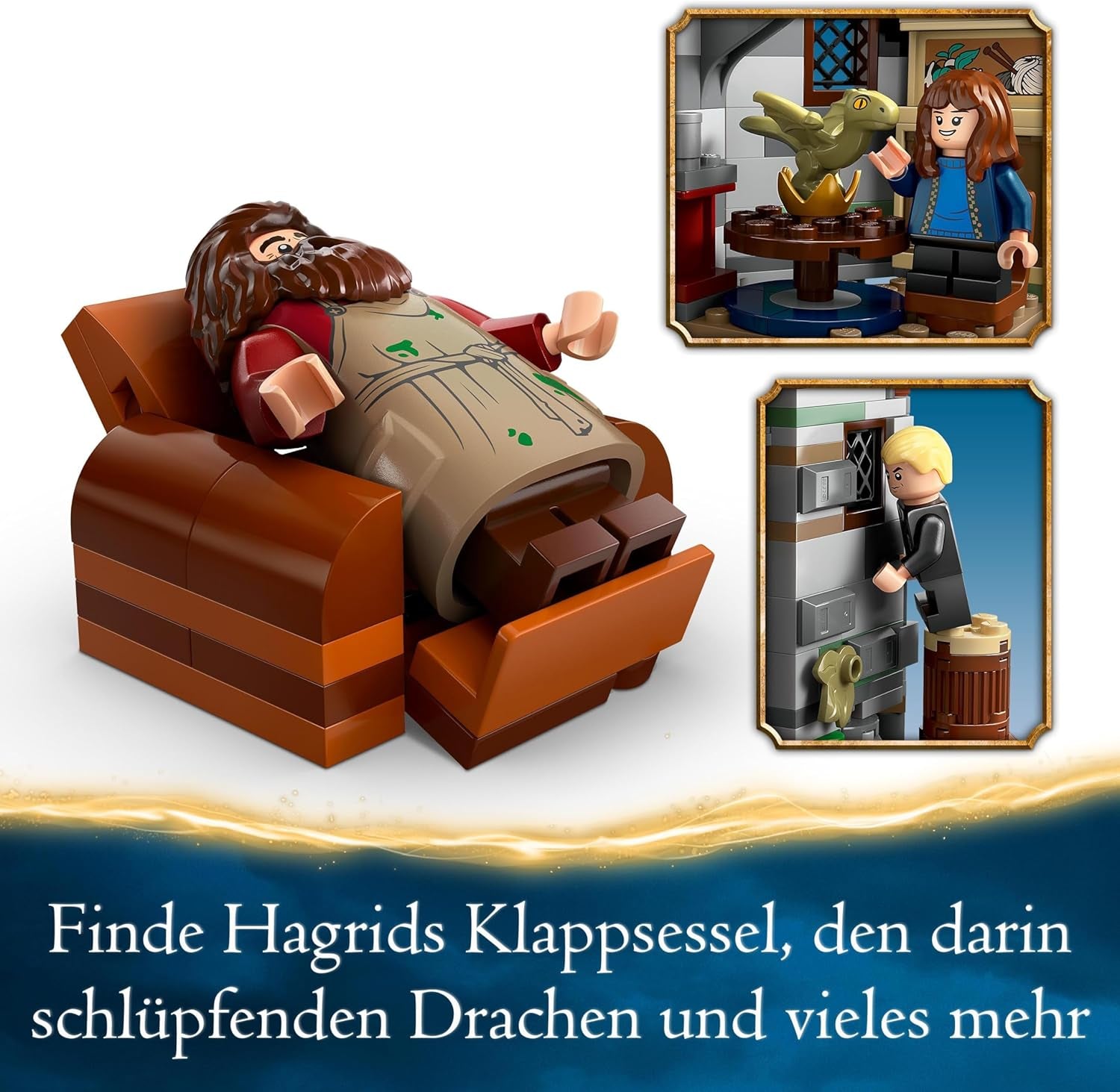 LEGO Harry Potter La capanna di Hagrid: set una visita inaspettata con 5 mini personaggi e 2 personaggi di animali, regalo per donne e uomini, giocattolo di avventure magiche, set fantasy 76428 Set di costruzione Beuche den LEGO-Store