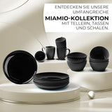 MIAMIO - Set di stoviglie/piatti moderni in ceramica per 6 persone, collezione Palmanova (Nero, Piatti grandi (6x))