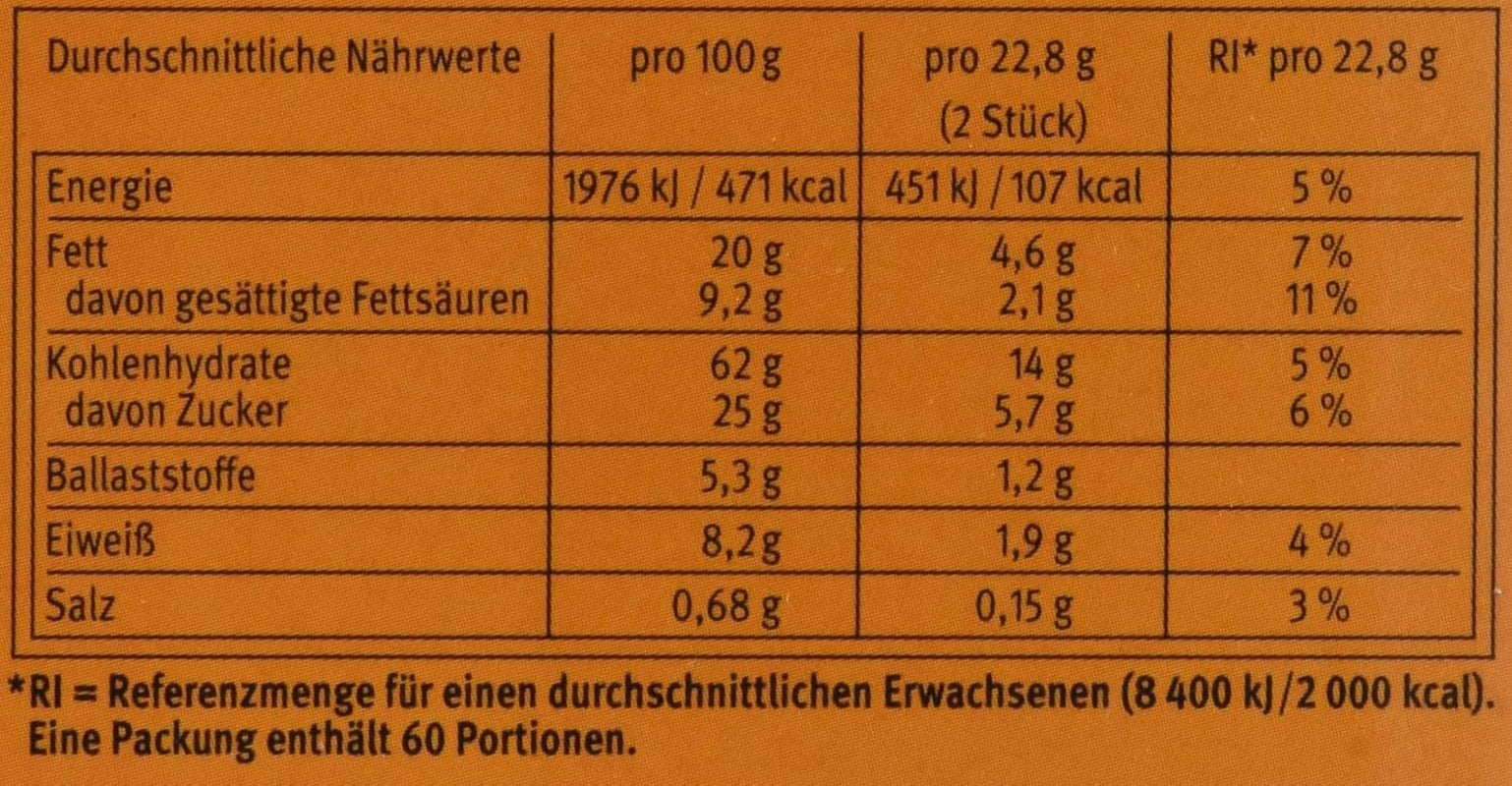 Brandt Hobbits Crunchy - Confezione da 2 - Scatola per catering da 60 confezioni - Biscotti integrali con farina d'avena ad alto contenuto di fibre (60 x 22,8 g)