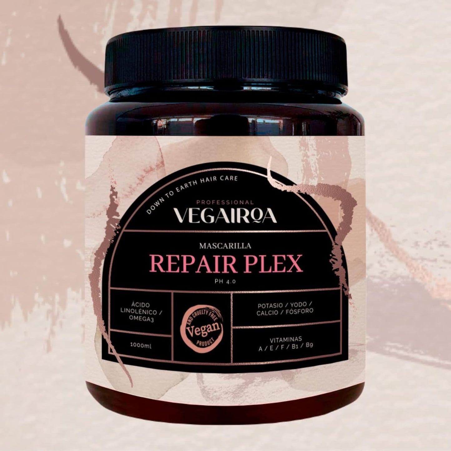 VEGAIROA - Repair Plex Mask - Maschera Riparazione Estrema - Idratante e Nutriente - Protezione Crespo - Per Capelli Trattati Chimicamente - Prodotto Professionale per Parrucchieri Vegan - 1000g Maschera per Capelli Naty Shop