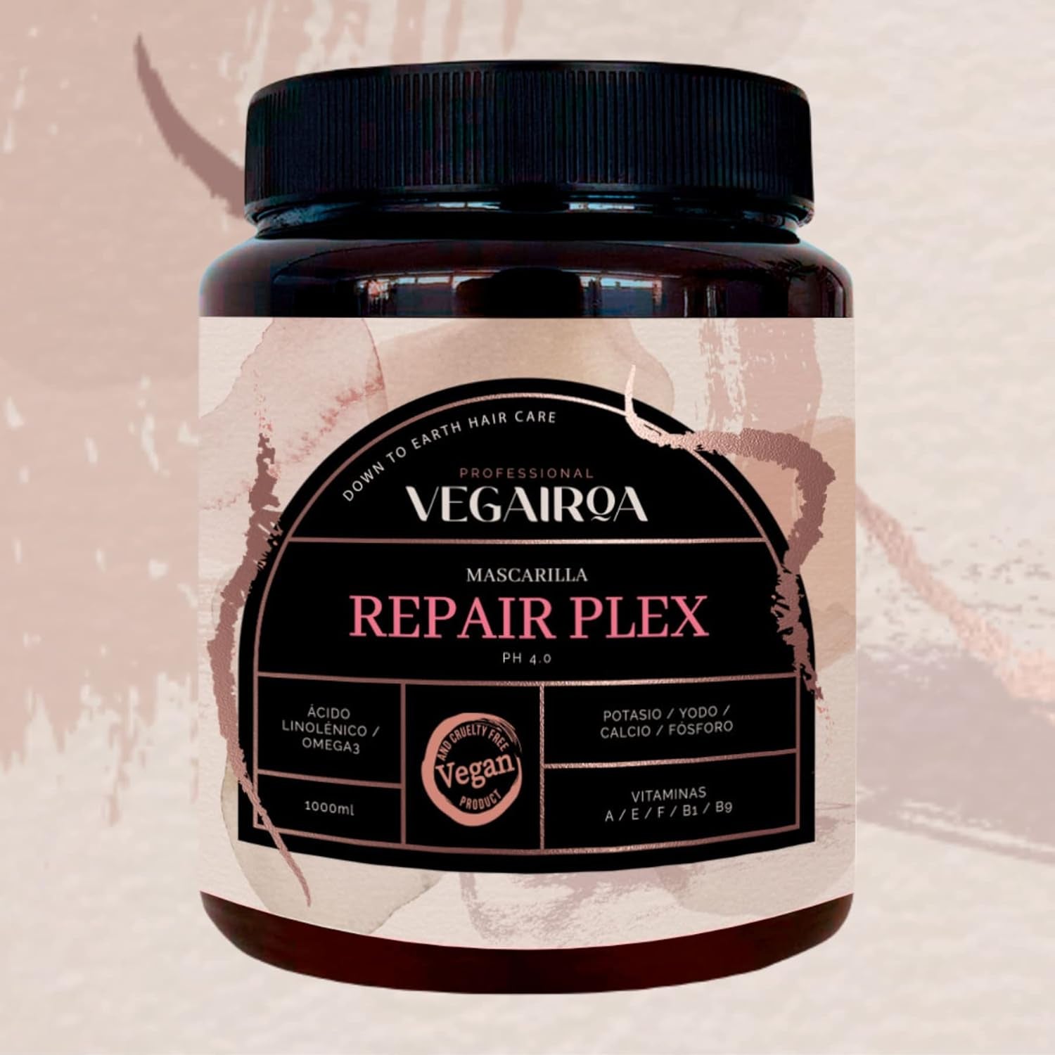 VEGAIROA - Repair Plex Mask - Maschera Riparazione Estrema - Idratante e Nutriente - Protezione Crespo - Per Capelli Trattati Chimicamente - Prodotto Professionale per Parrucchieri Vegan - 1000g Maschera per Capelli Naty Shop