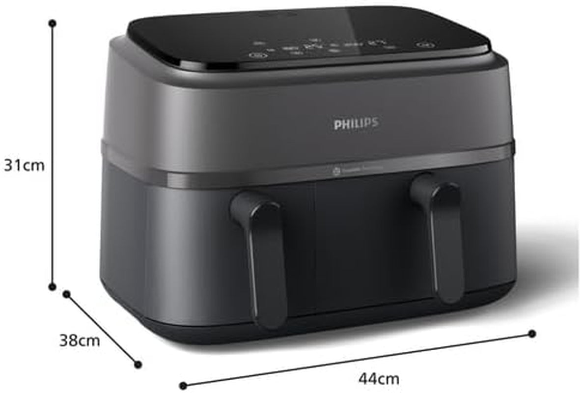 Philips Airfryer Dual Basket Serie 3000, 9L, 2 cestelli, 2 piatti pronti contemporaneamente, tecnologia Rapidair più aria calda Elettrodomestici Naty Shop