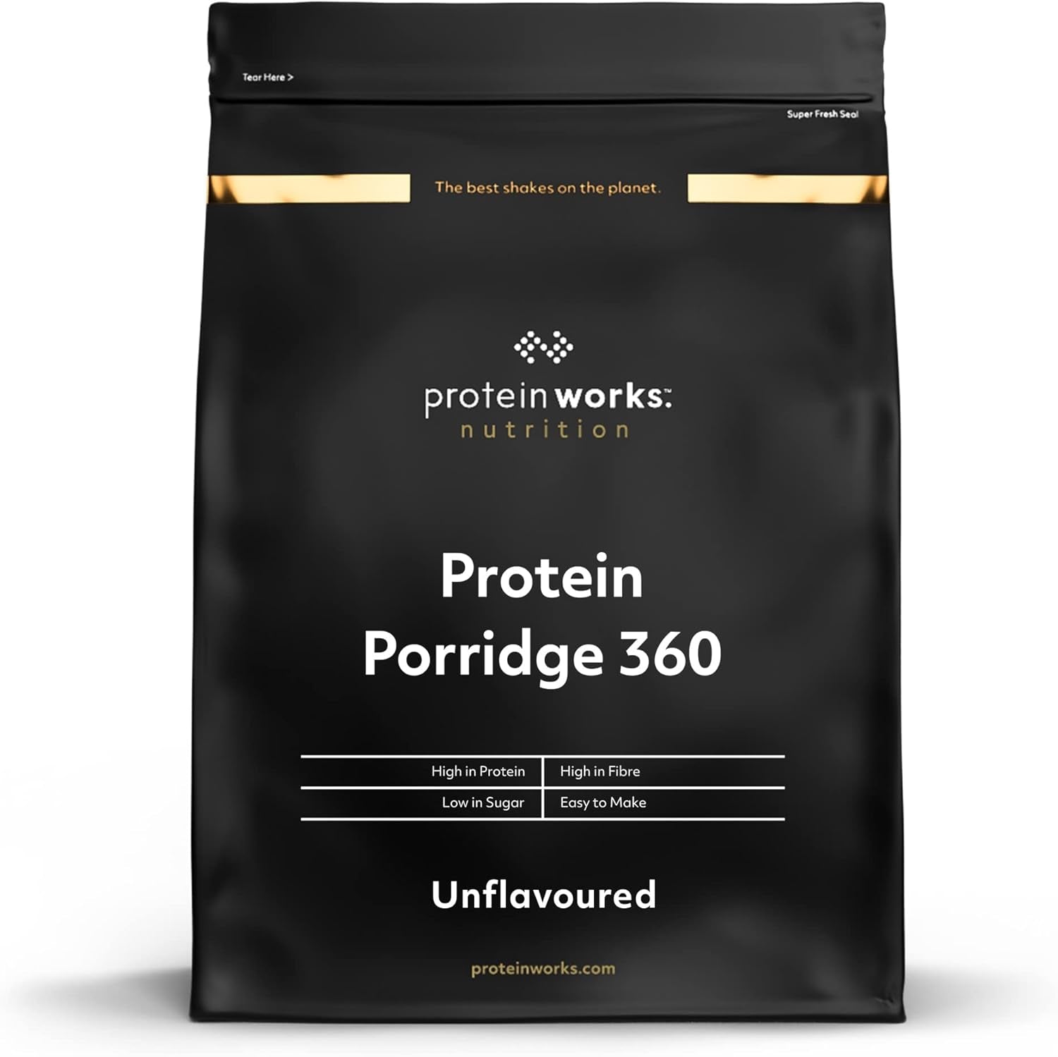 Protein Works - Porridge Proteico 360 | Mito Ulteriori vitamine e minerali | Proteinreiches Frühstück | Kalorienarme Haferflocken | 13 Porzioni | Naturale | Titolo predefinito del negozio Naty di cereali da 1 kg