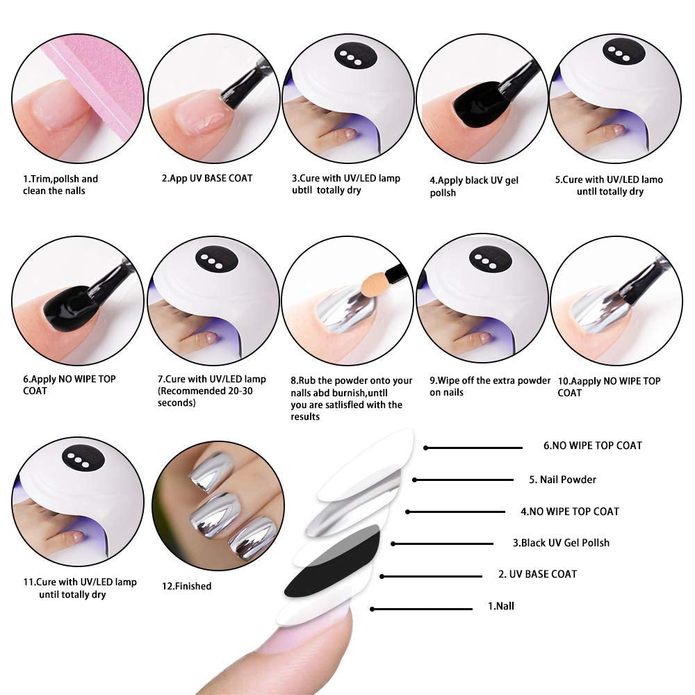 BISHENGYF Polvere per unghie cromata oro rosaNeue Upgrade Grosse Kapazitä Chrom PulverSuper-Spiegeleffekt Metall Mirror Chrome Powder –Neon Glassy Pearl Effect Glitter Nagelkunst Pulver Für DIY Salon