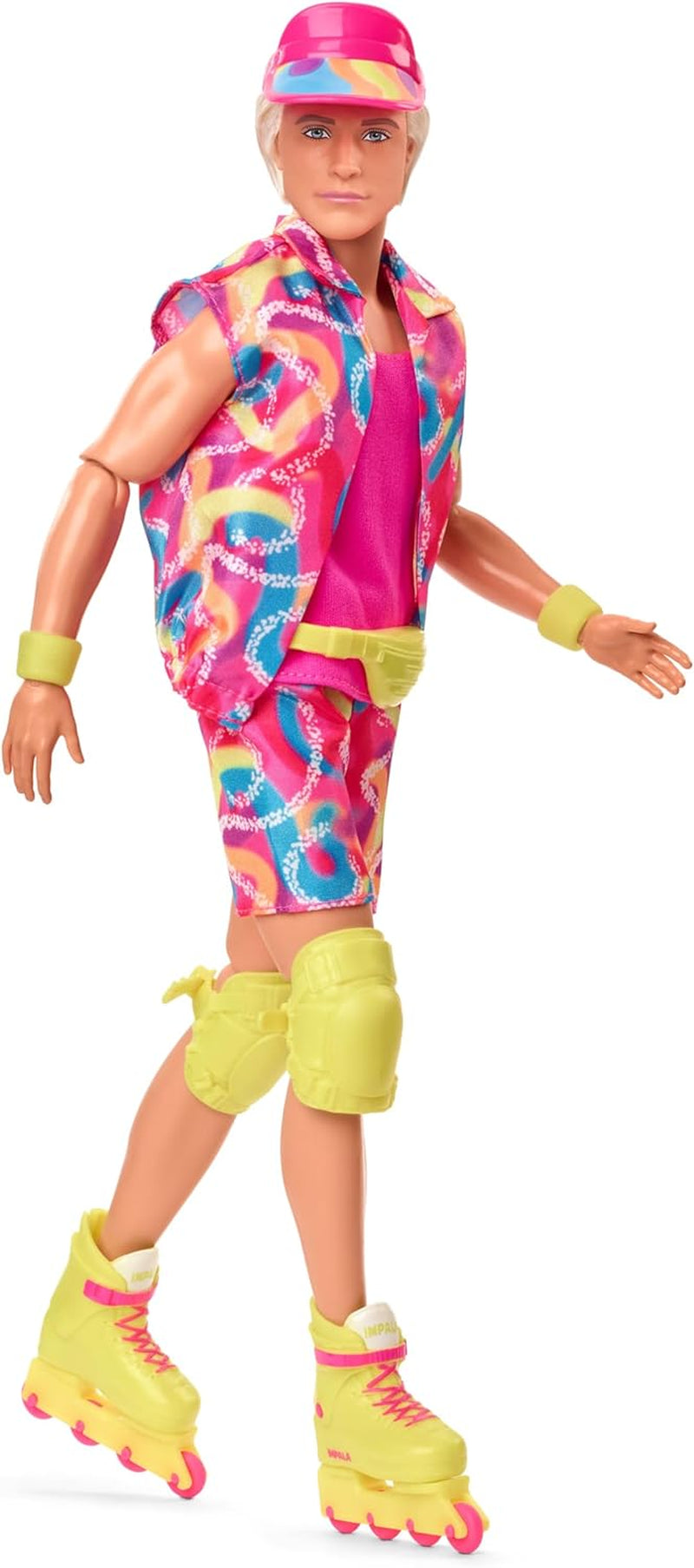 Bambola Barbie Ken da collezione del film con completo da pattinaggio in stile retrò e pattini in linea, JBJ51, [Multicolore]