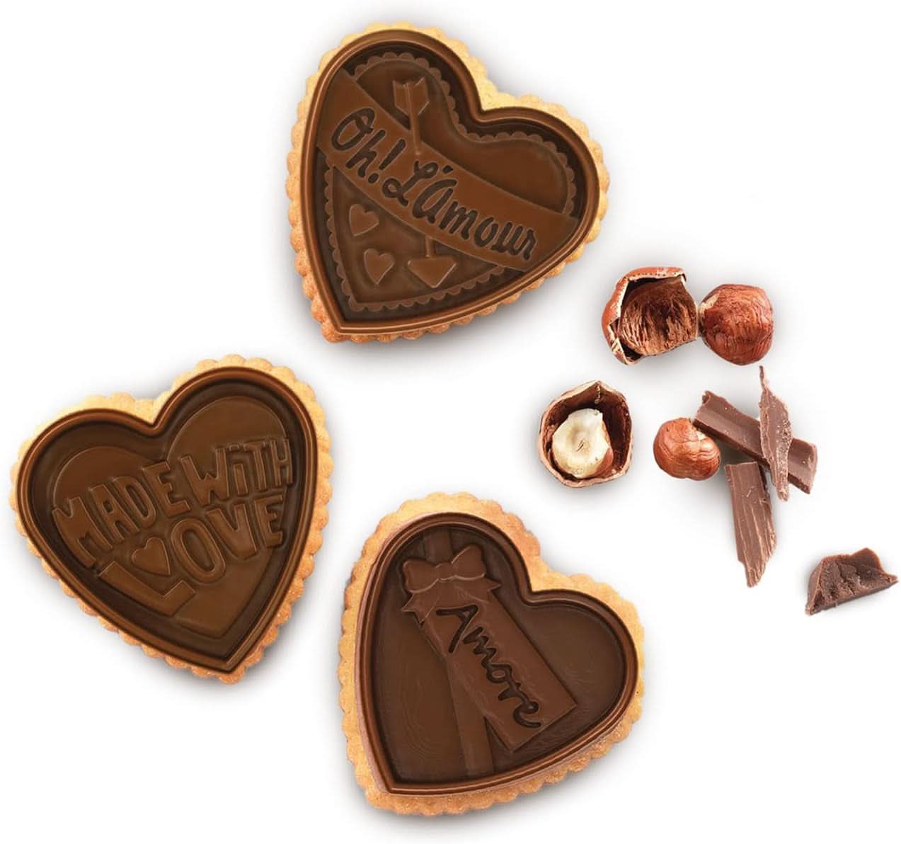 Silikomart 22.166.77.0165 CKC06, Set forme cioccolato e tagliacucina Naty Shop