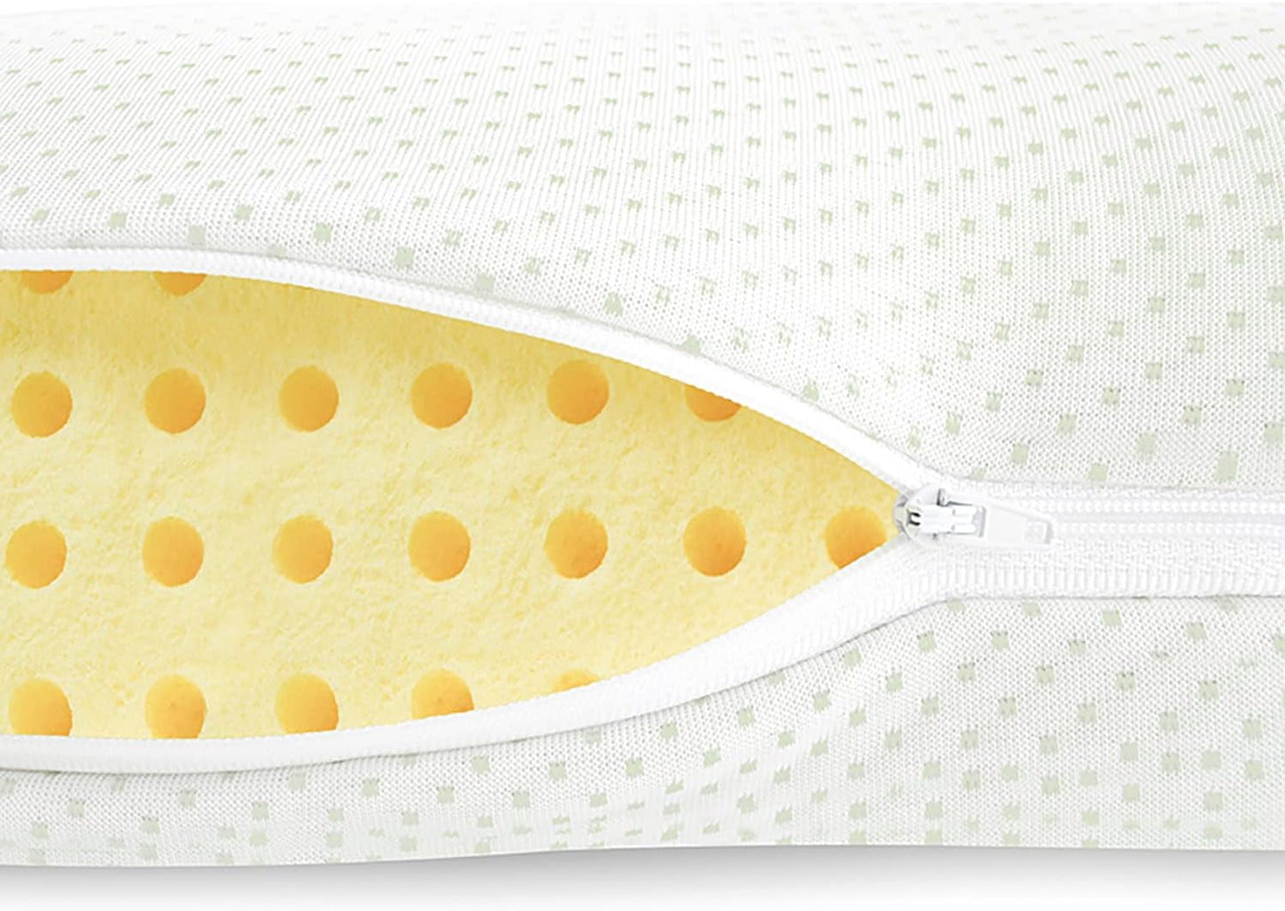 Mister Sandman Cuscino ergonomico 40X80 cm, Cuscino per il collo con federa in Aloe Vera, Cuscino in viscosa perfetto per chi dorme sulla pancia, sulla schiena e sul fianco, Cuscino in memory foam Cuscini ortopedici cervicali Naty Shop